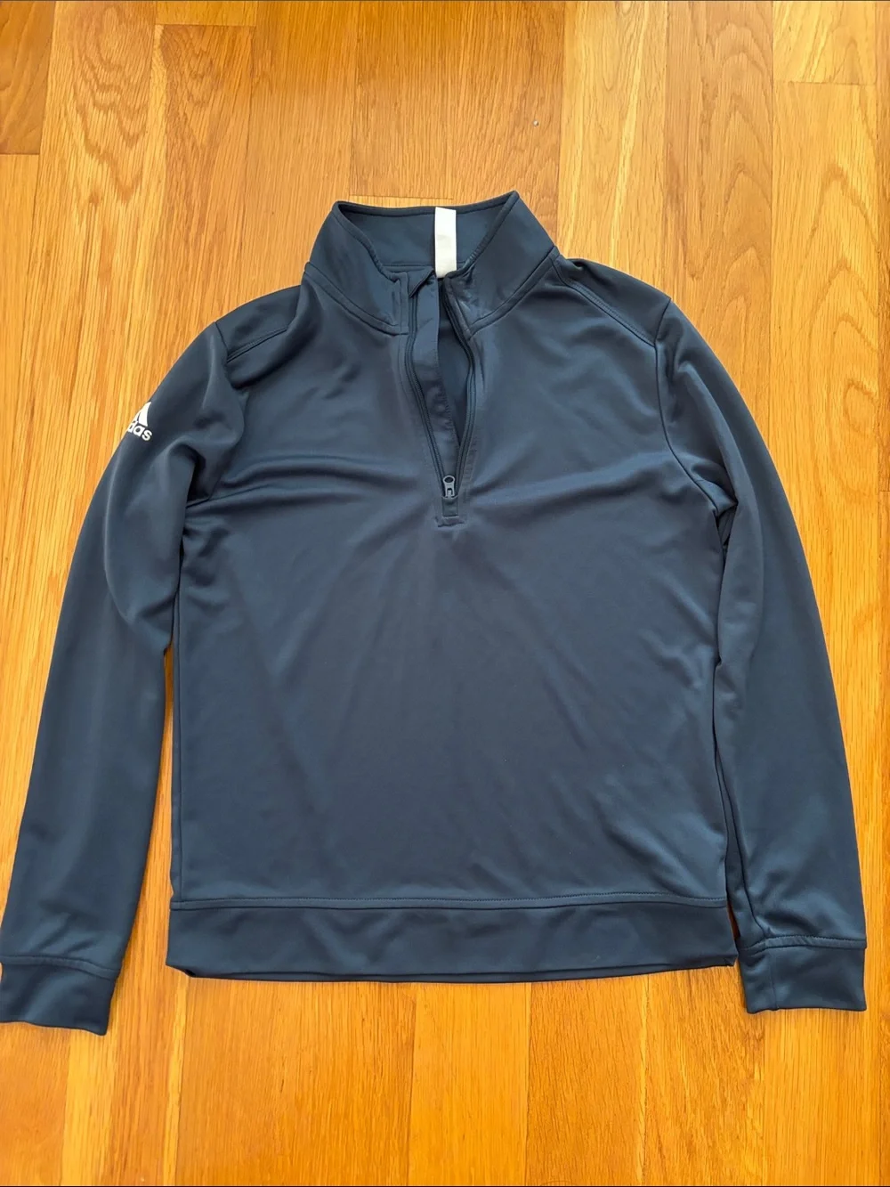 Adidas Boy's Navy 1/4 Zip Lightweight Performance Pullover Sweatshirt Size YM